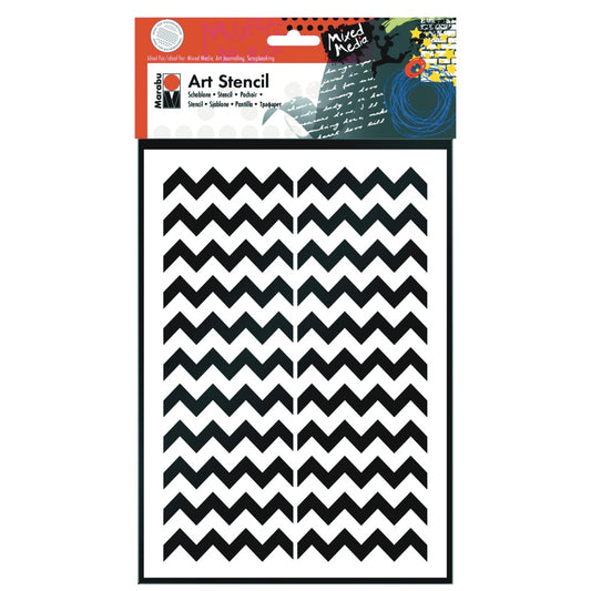 Marabu Art Stencil A4 - Chevron Pattern