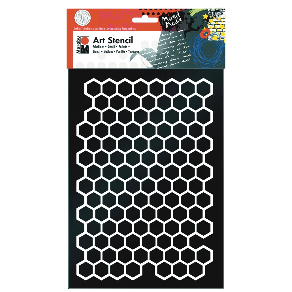 Marabu Art Stencil A4 - Honeycomb Pattern