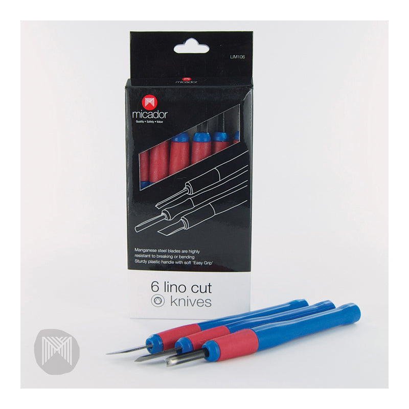 Micador Lino Carving Tools Set of 6 Easy Grip - Micador