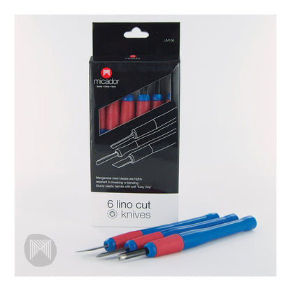 Micador Lino Carving Tools Set of 6 Easy Grip - Micador