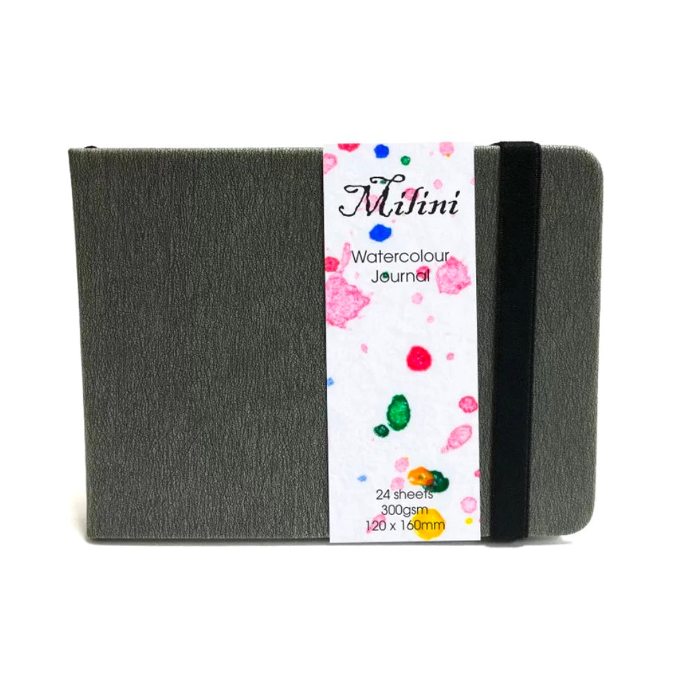 Milini Watercolour Journal 300gsm 12x16cm - Grey