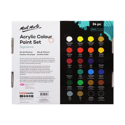 Mont Marte Acrylic Colour Paint Set 24pc x 36ml