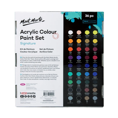 Mont Marte Acrylic Colour Paint Set 36pc x 36ml