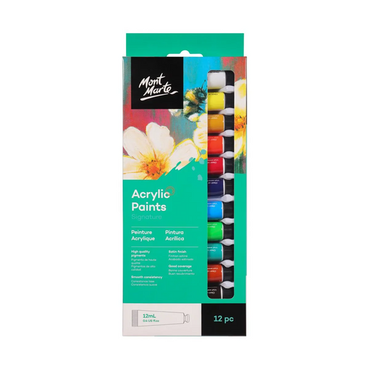 Mont Marte Acrylic Paints 12pce x 12ml