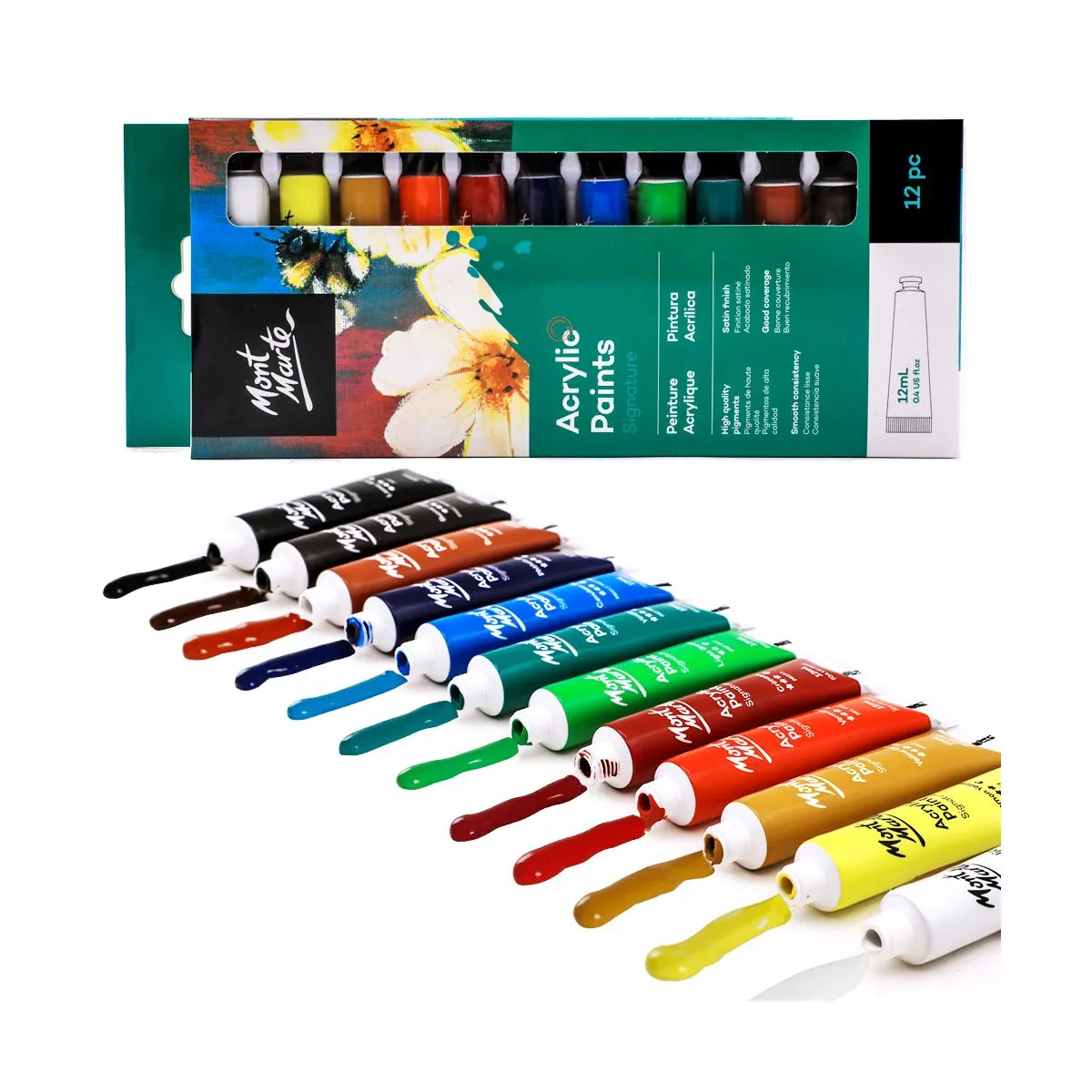 Mont Marte Acrylic Paints 12pce x 12ml