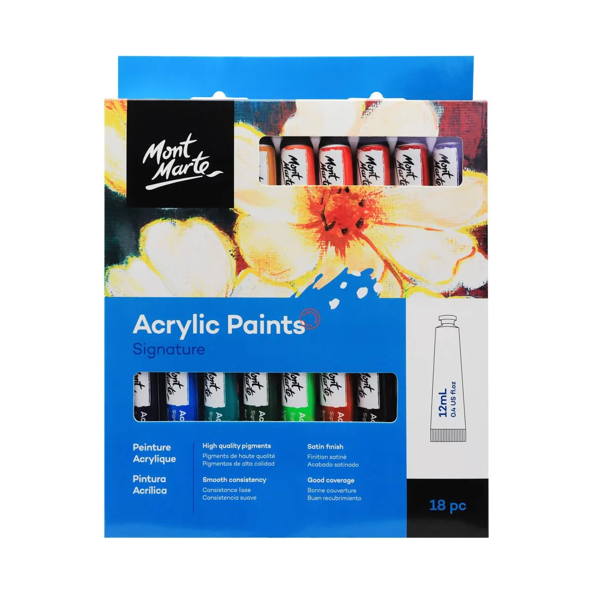 Mont Marte Acrylic Paints 18pce x 12ml