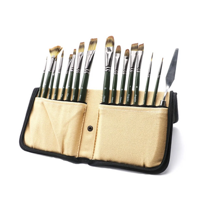 Mont Marte Artist Brush Set with Easel Wallet 17pc