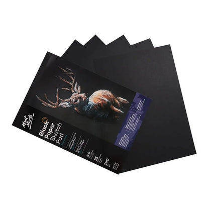 Mont Marte Black Paper Sketch Pad 25 sheet 140gsm