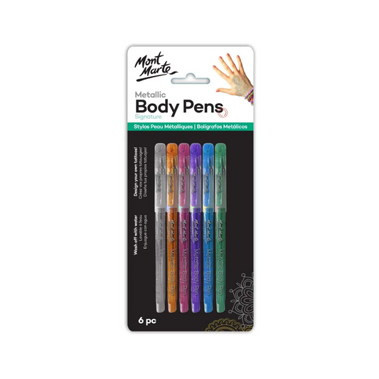 Mont Marte Body Art Markers - Metallic 6pce