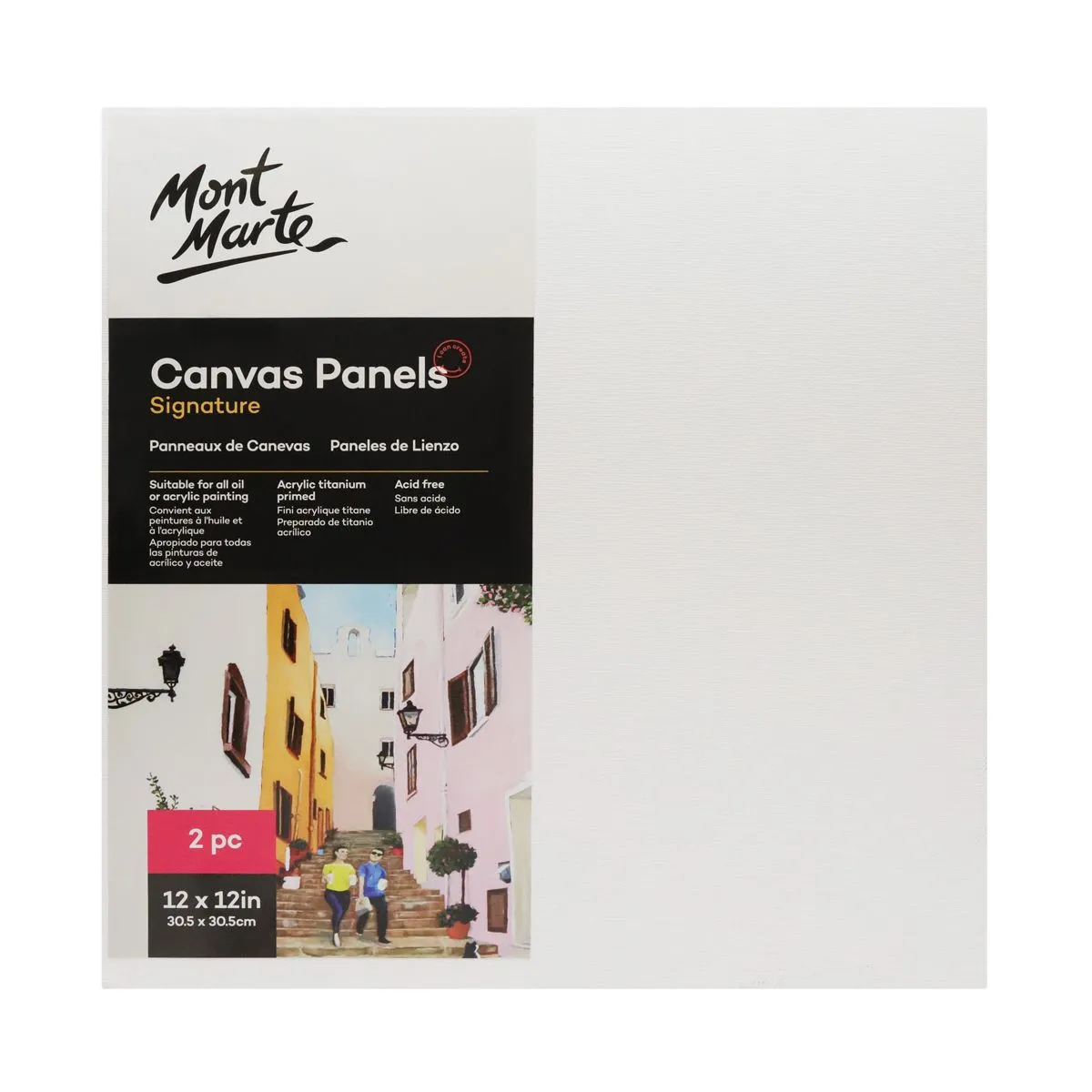 Mont Marte Canvas Panels 30.5x30.5cm - Pkt 2