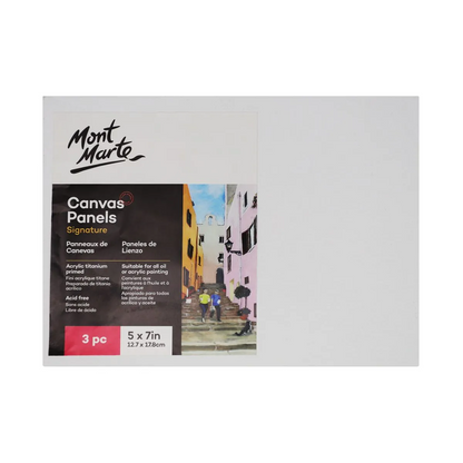 Mont Marte Canvas Panels 12.7x17.8cm - Pkt 3