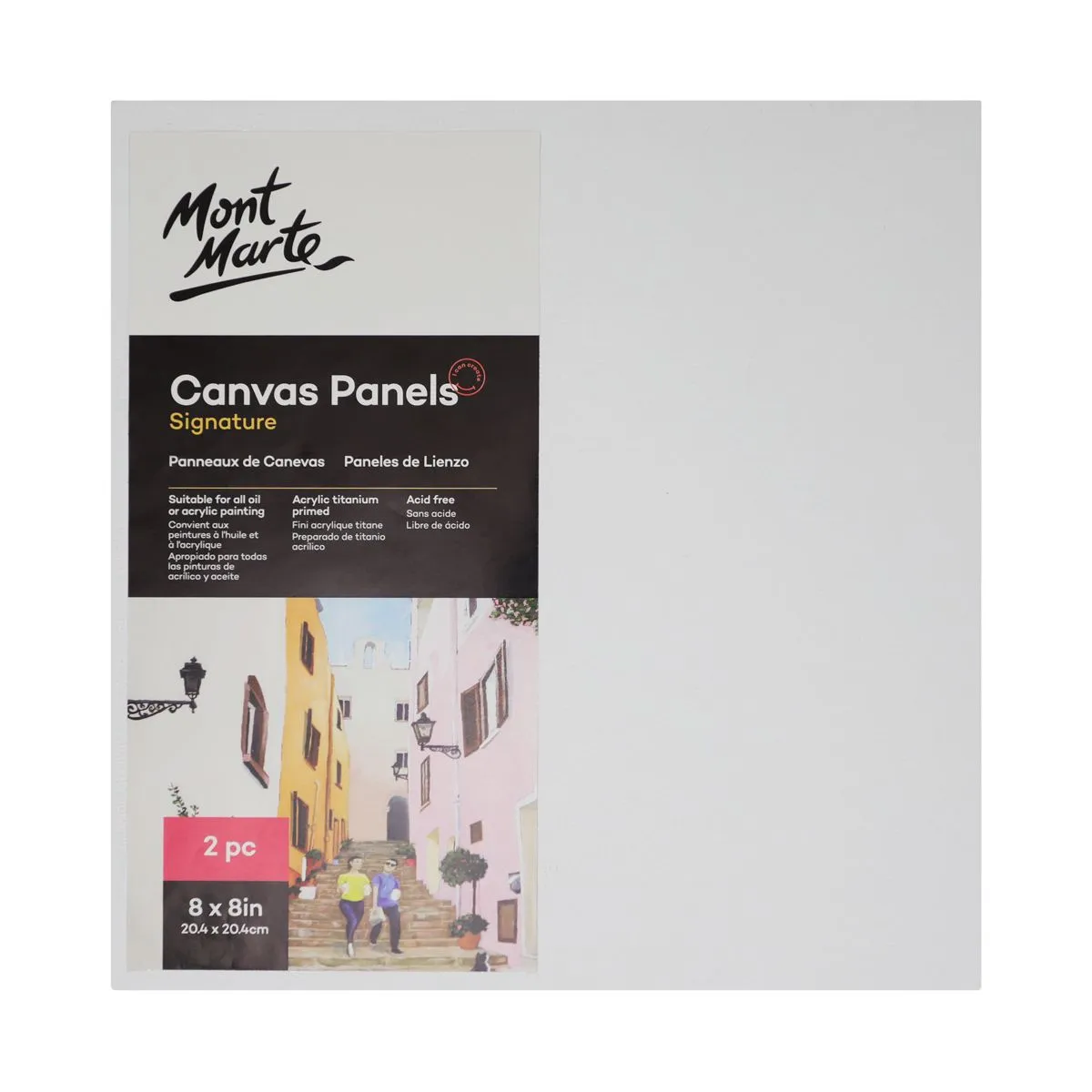 Mont Marte Canvas Panels 20.4x20.4cm - Pkt 2