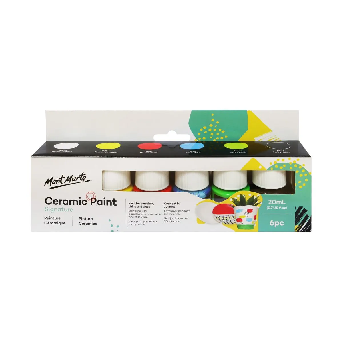 Mont Marte Ceramic Paint Set 6pce x 20ml