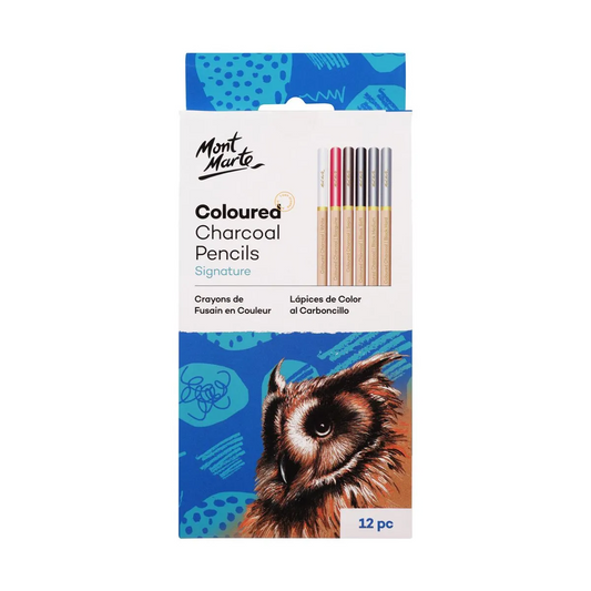 Mont Marte Coloured Charcoal Pencils 12pce