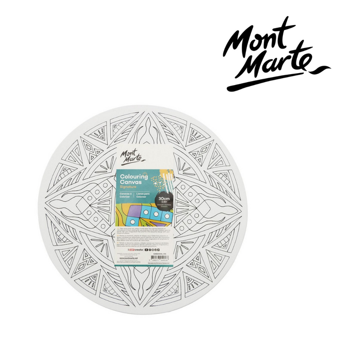 Mont Marte Colouring Canvas 30cm Round Mandala