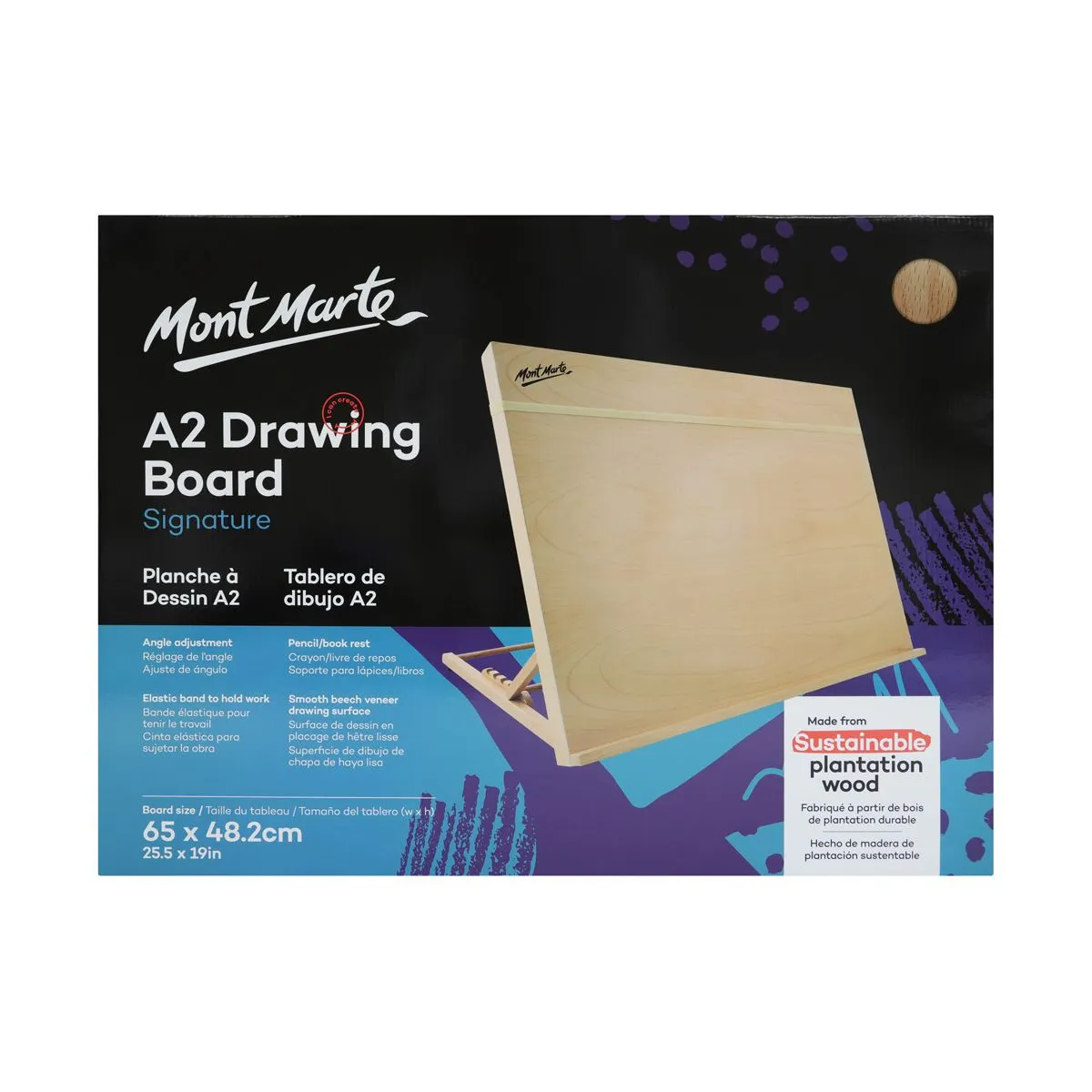 Mont Marte Drawing Board A2 with elastic band