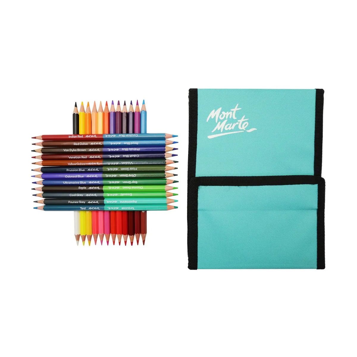 Mont Marte Duo Colour Pencil Easel Wallet 25pce