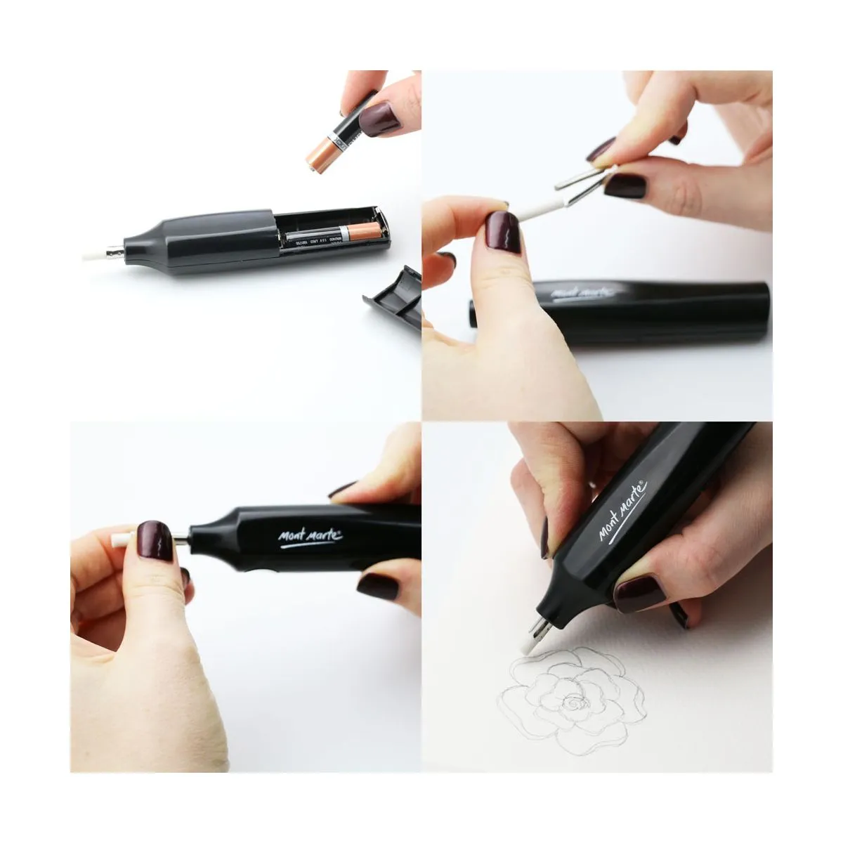 Mont Marte Electric Eraser with 30pce Erasers