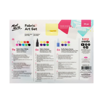 Mont Marte Fabric Marker Art Set 22pc