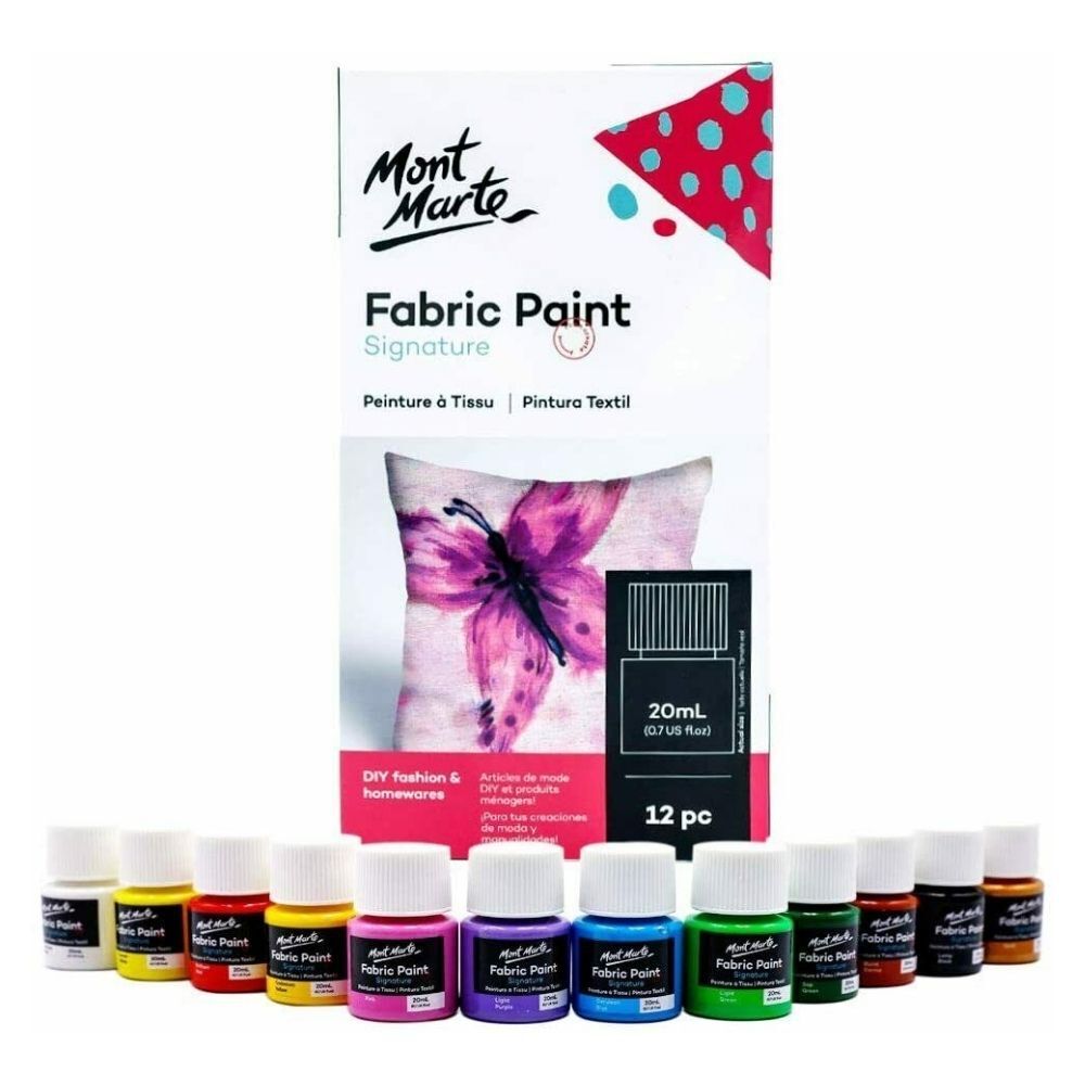 Mont Marte Fabric Paint Set 12pc x 20ml