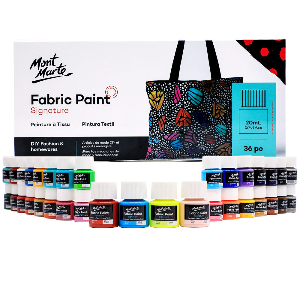 Mont Marte Fabric Paint Set 36pc x 20ml