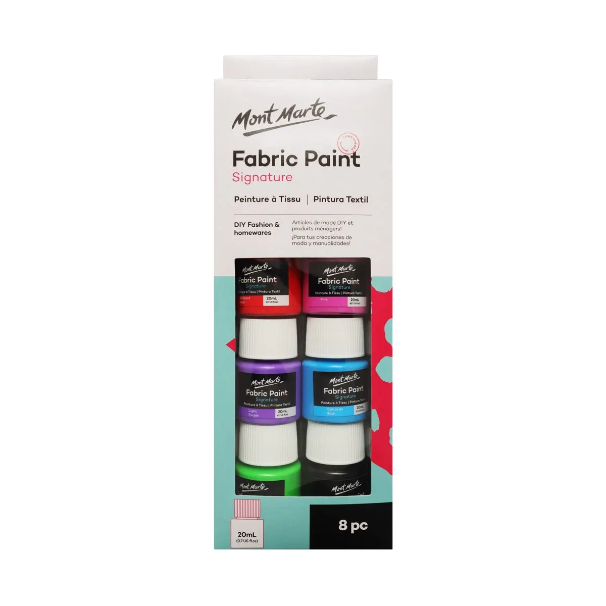 Mont Marte Fabric Paint Set 8pce x 20ml