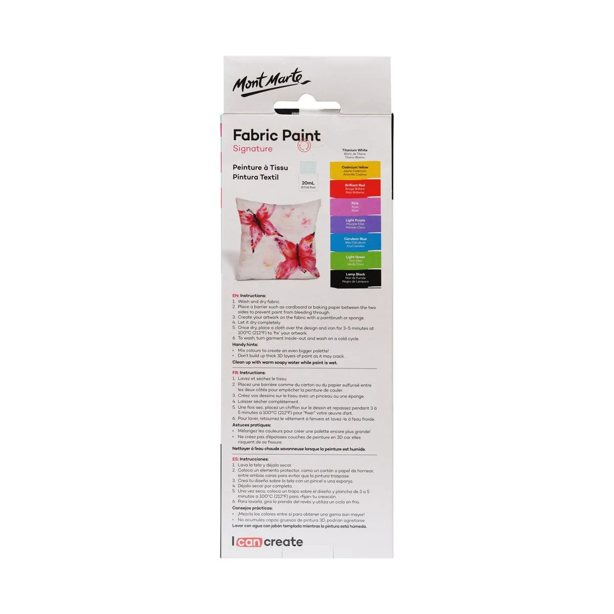 Mont Marte Fabric Paint Set 8pce x 20ml