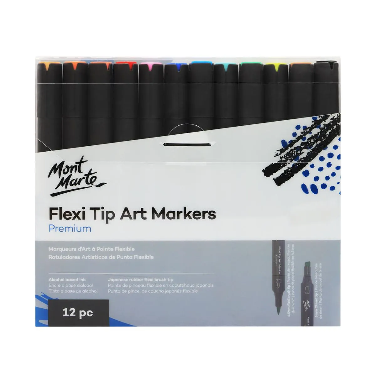 Mont Marte Flexi Tip Alcohol Art Markers 12pc