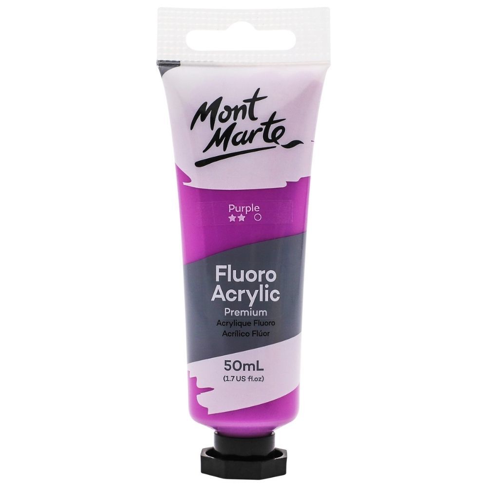 Mont Marte Fluoro Acrylic Paint 50ml Purple