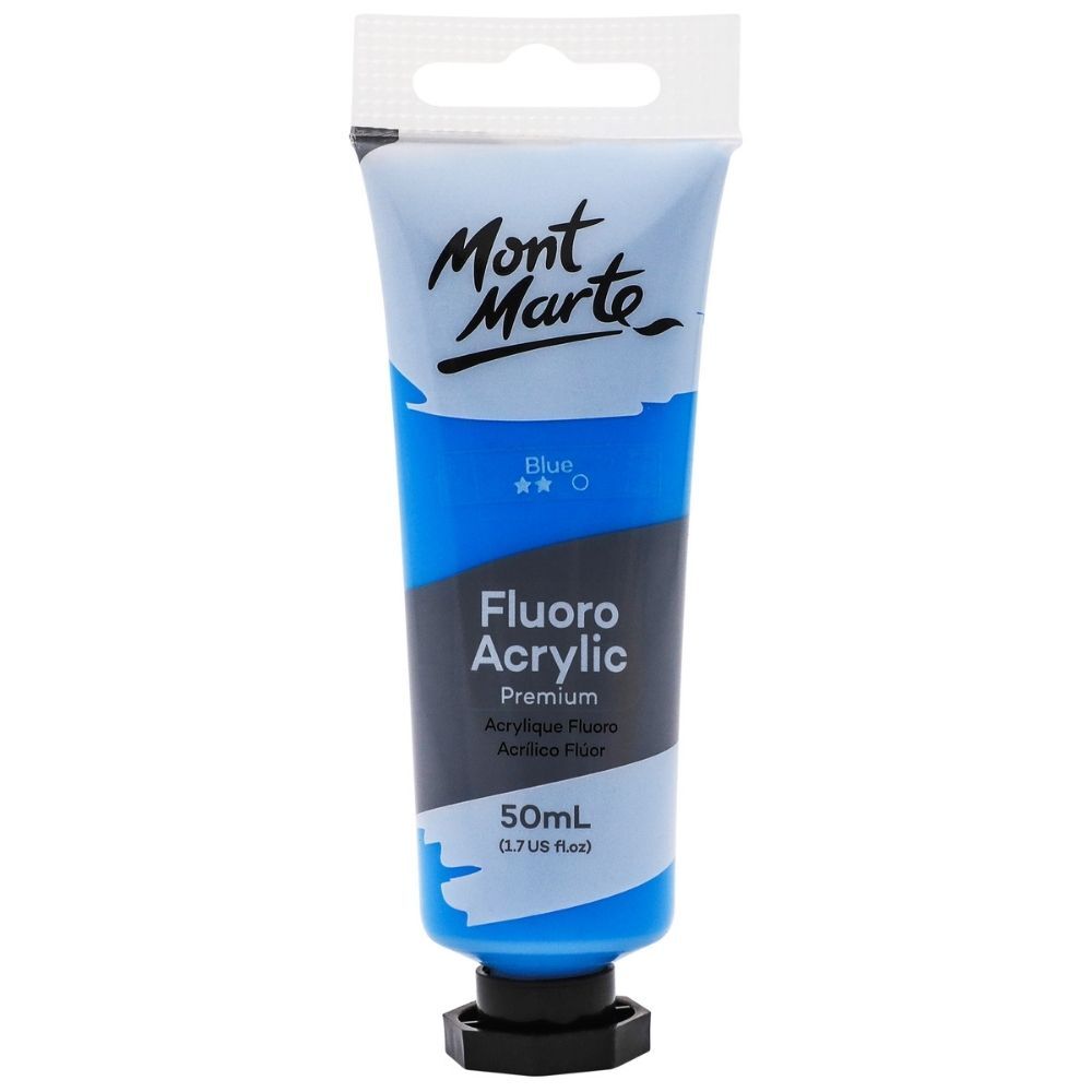 Mont Marte Fluoro Acrylic Paint 50ml BLUE