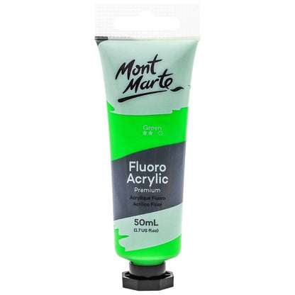 Mont Marte Fluoro Acrylic Paint 50ml GREEN