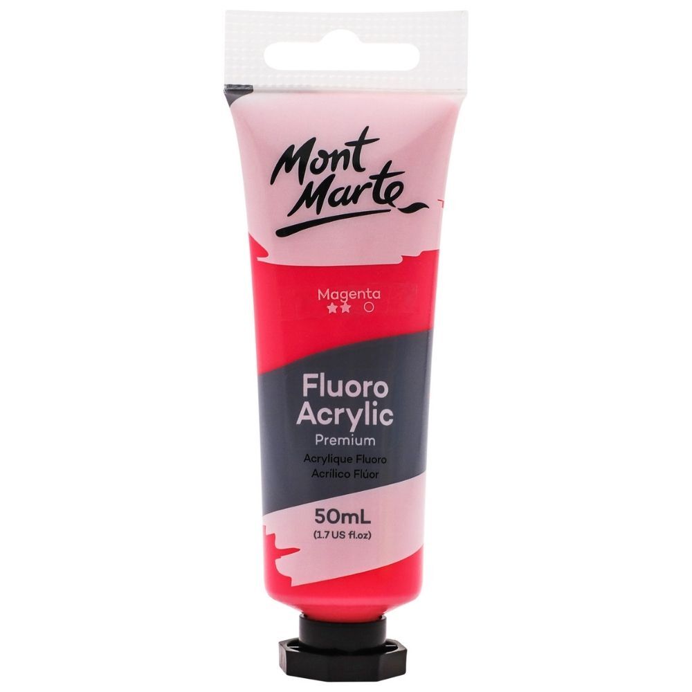 Mont Marte Fluoro Acrylic Paint 50ml Magenta