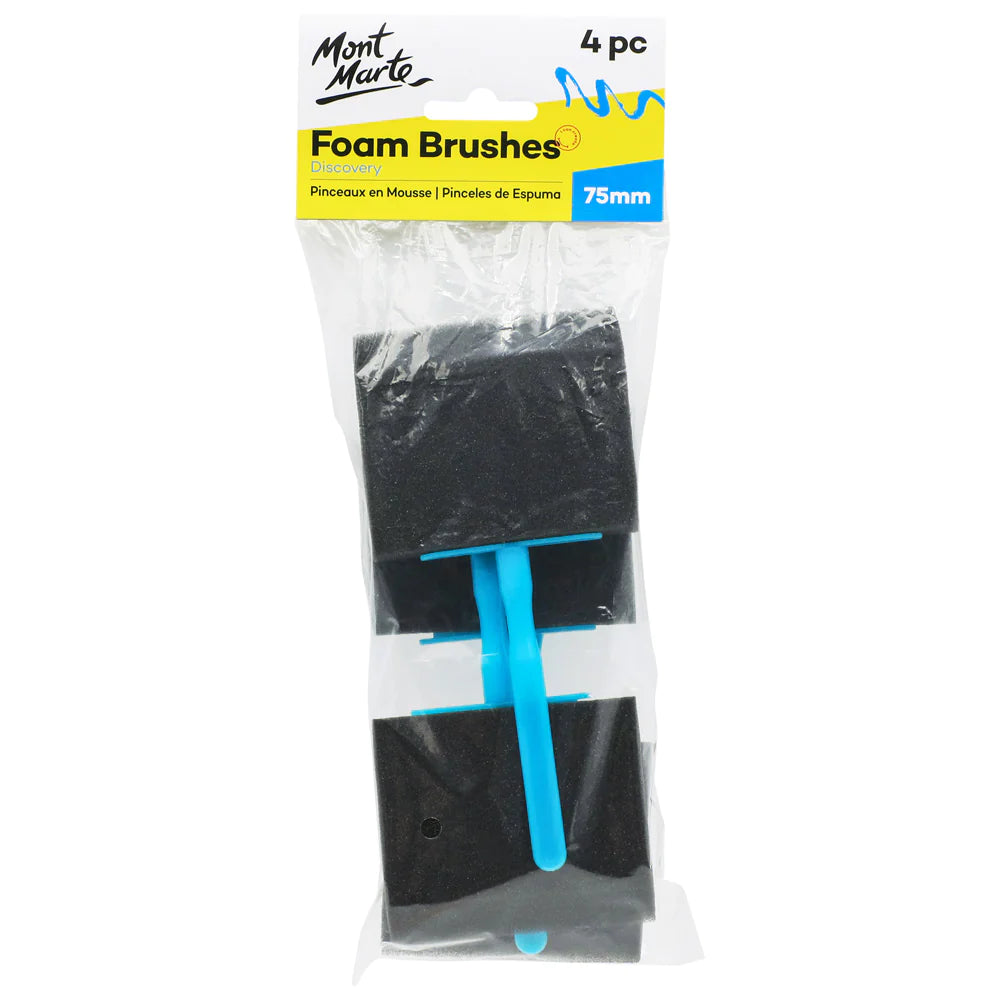 Mont Marte Foam Hobby Brushes 75mm 4pce