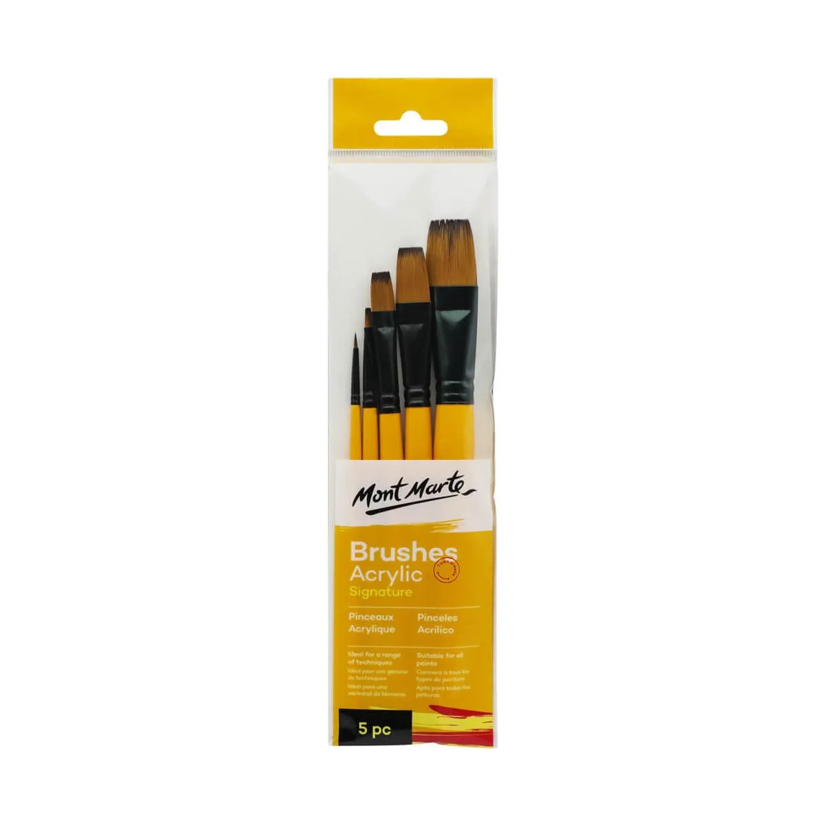 Mont Marte Gallery Series Brush Set Acrylic 5pce No.16