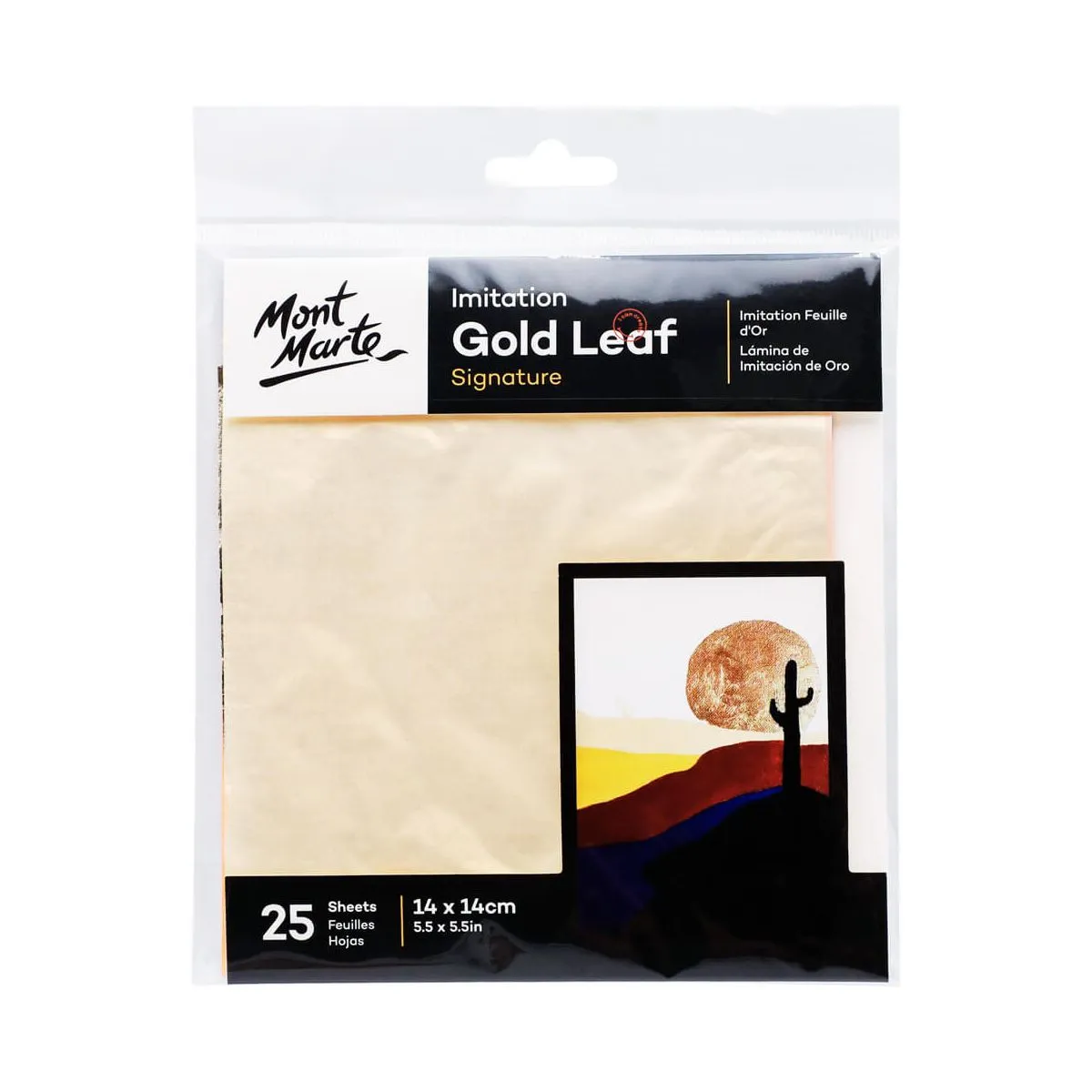 Mont Marte Imitation Gold Leaf 14x14cm 25 sheets