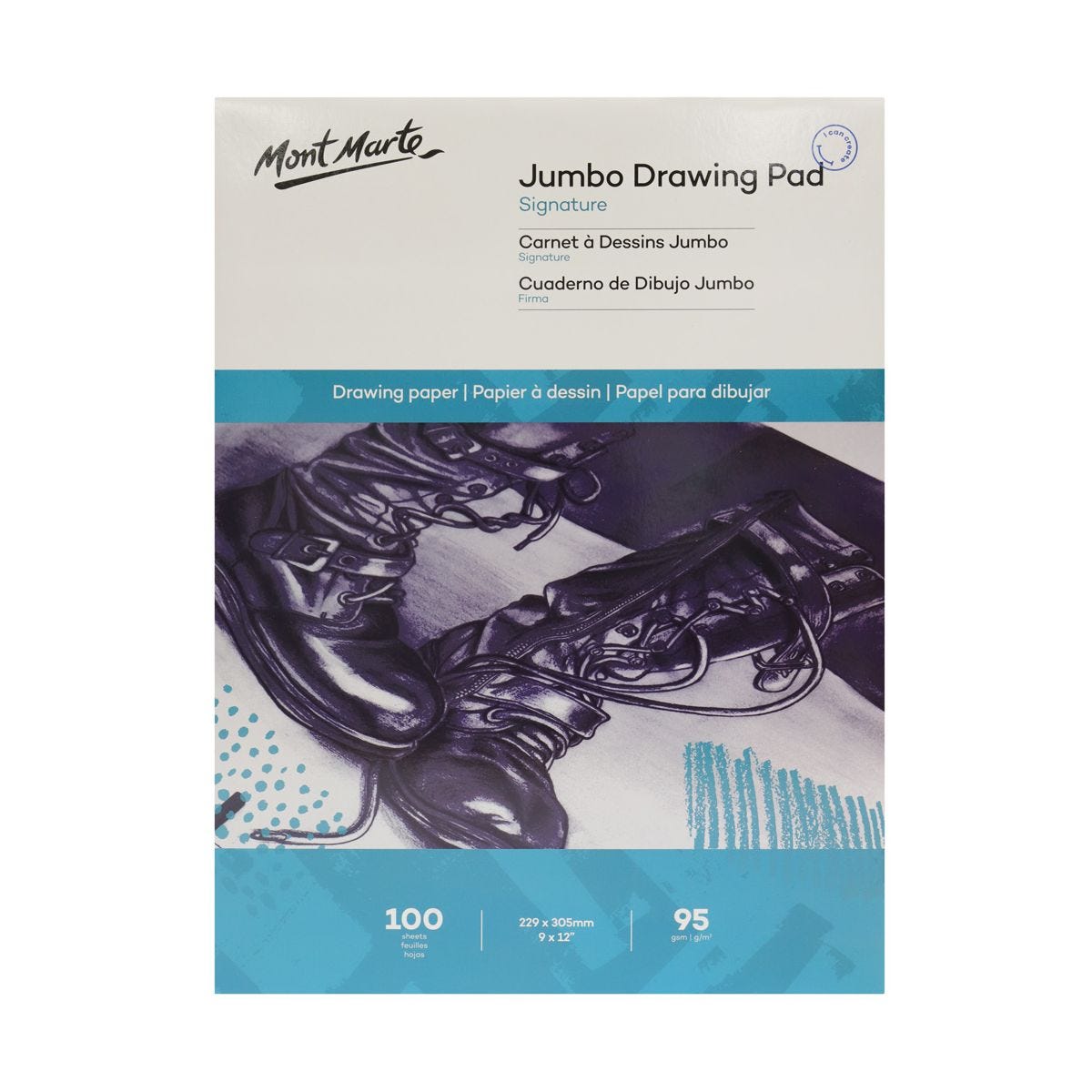 Mont Marte Jumbo Drawing Pad 22.9 x 30.5cm 100sht