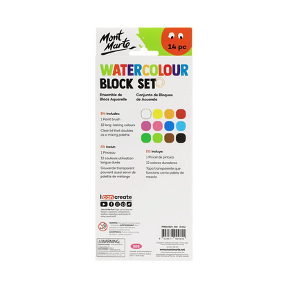 Mont Marte Kids Colour Watercolour Block Set 14pce