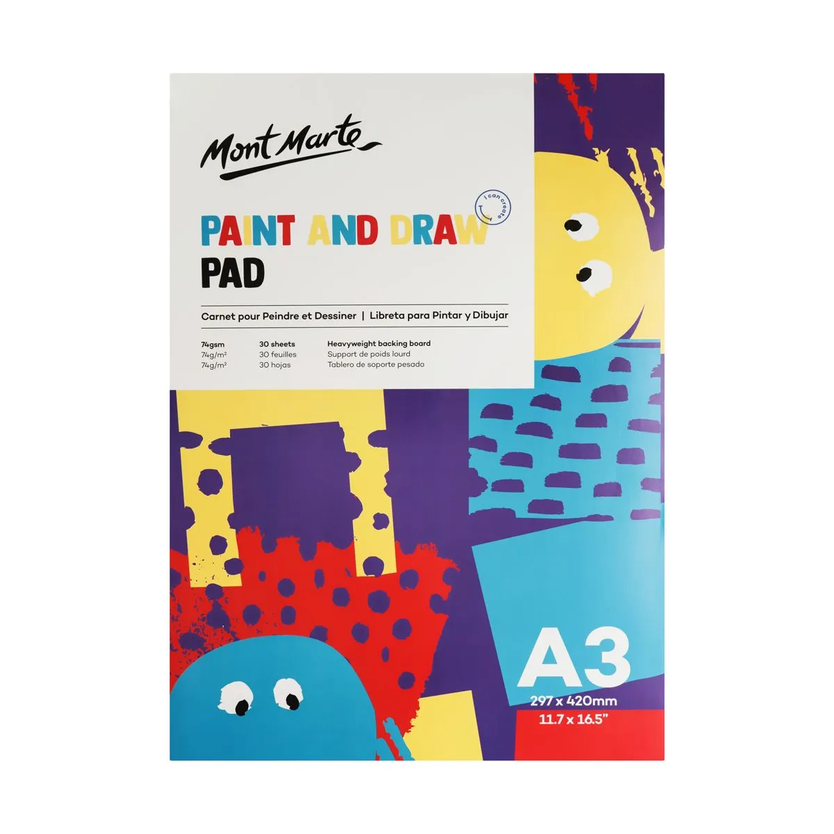 Mont Marte Kids Paint and Draw Pad A3 30sht