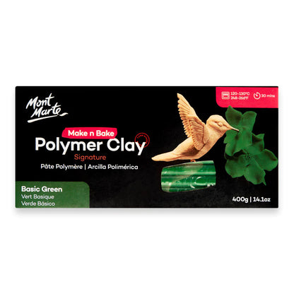 Mont Marte Make n Bake Polymer Clay 400gm Basic Green