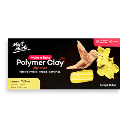 Mont Marte Make n Bake Polymer Clay 400gm LEMON YELLOW