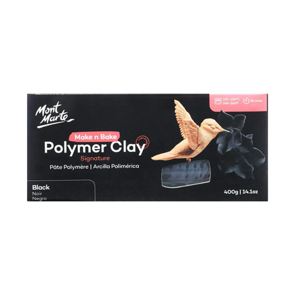 Mont Marte Make n Bake Polymer Clay 400gm BLACK