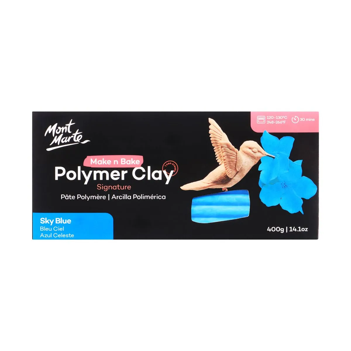 Mont Marte Make n Bake Polymer Clay 400gm Sky Blue