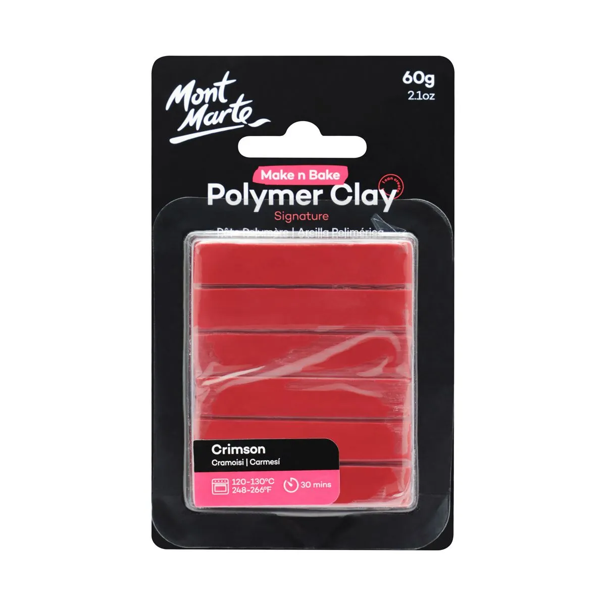 Mont Marte Make n Bake Polymer Clay 60gm CRIMSON