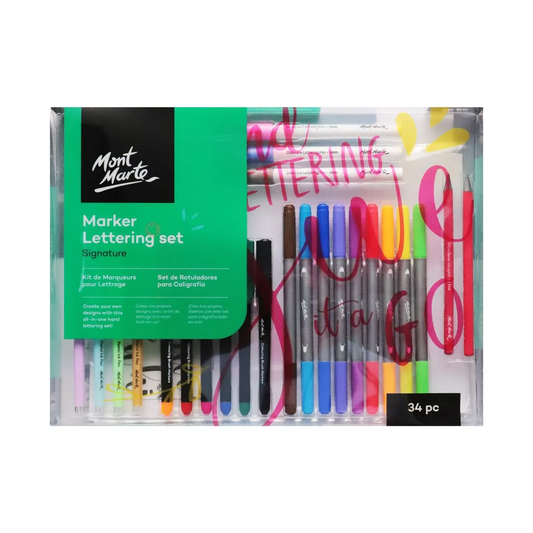 Mont Marte Marker Colour Lettering Set 34pc