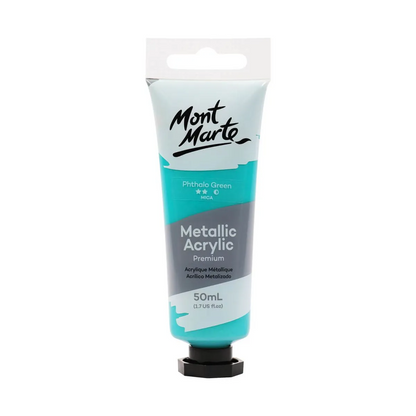 Mont Marte Metallic Acrylic Paint 50ml PHTHALO GREEN