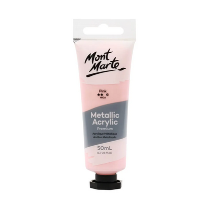 Mont Marte Metallic Acrylic Paint 50ml PINK