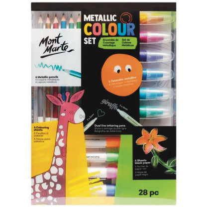 Mont Marte Metallic Colouring Set 28pc