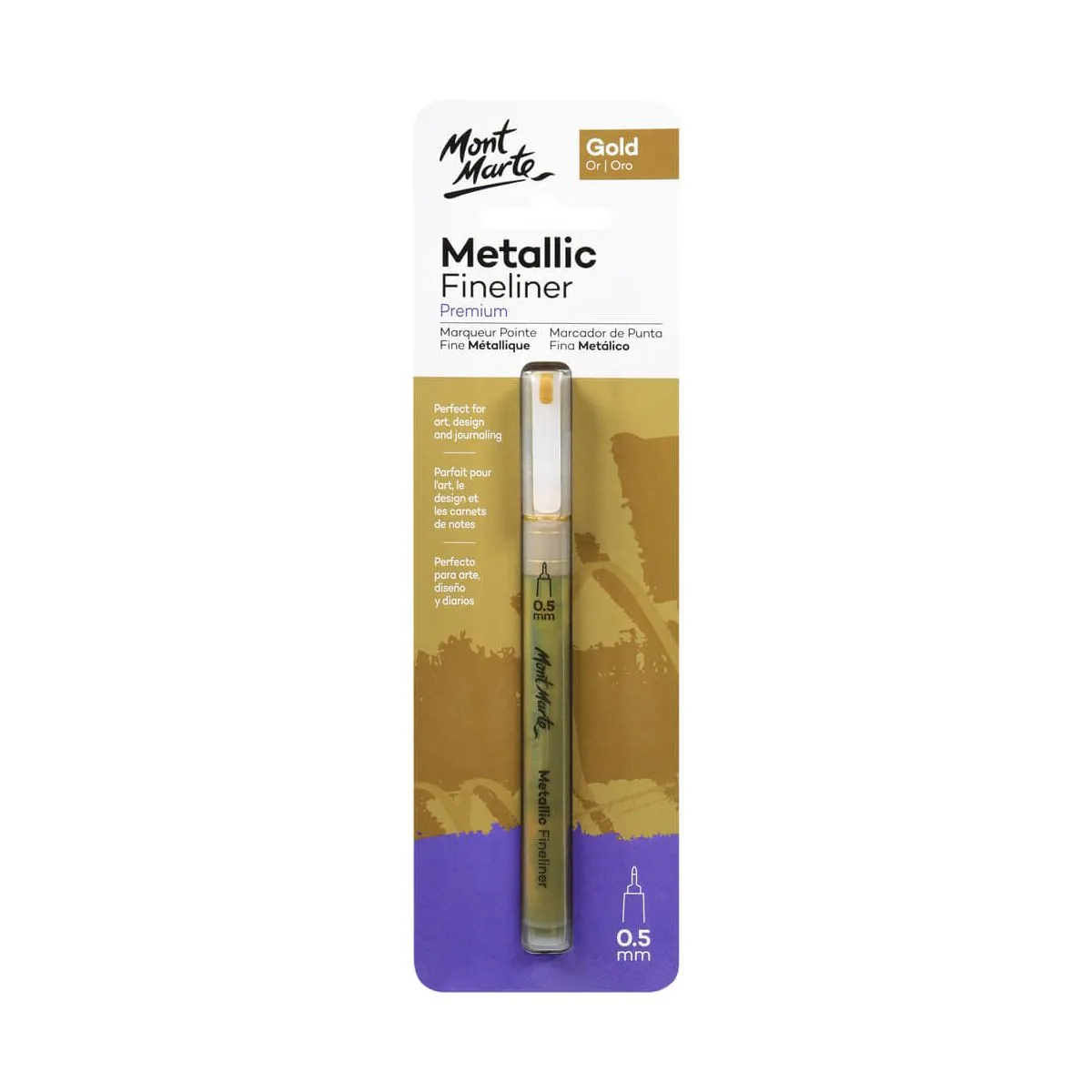 Mont Marte Metallic Marker Fine Point - Gold