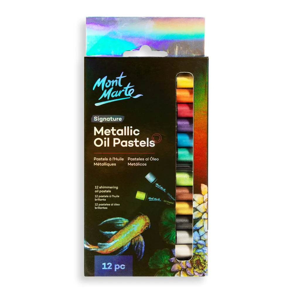 Mont Marte Metallic Oil Pastels 12pc