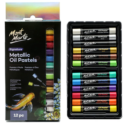 Mont Marte Metallic Oil Pastels 12pc